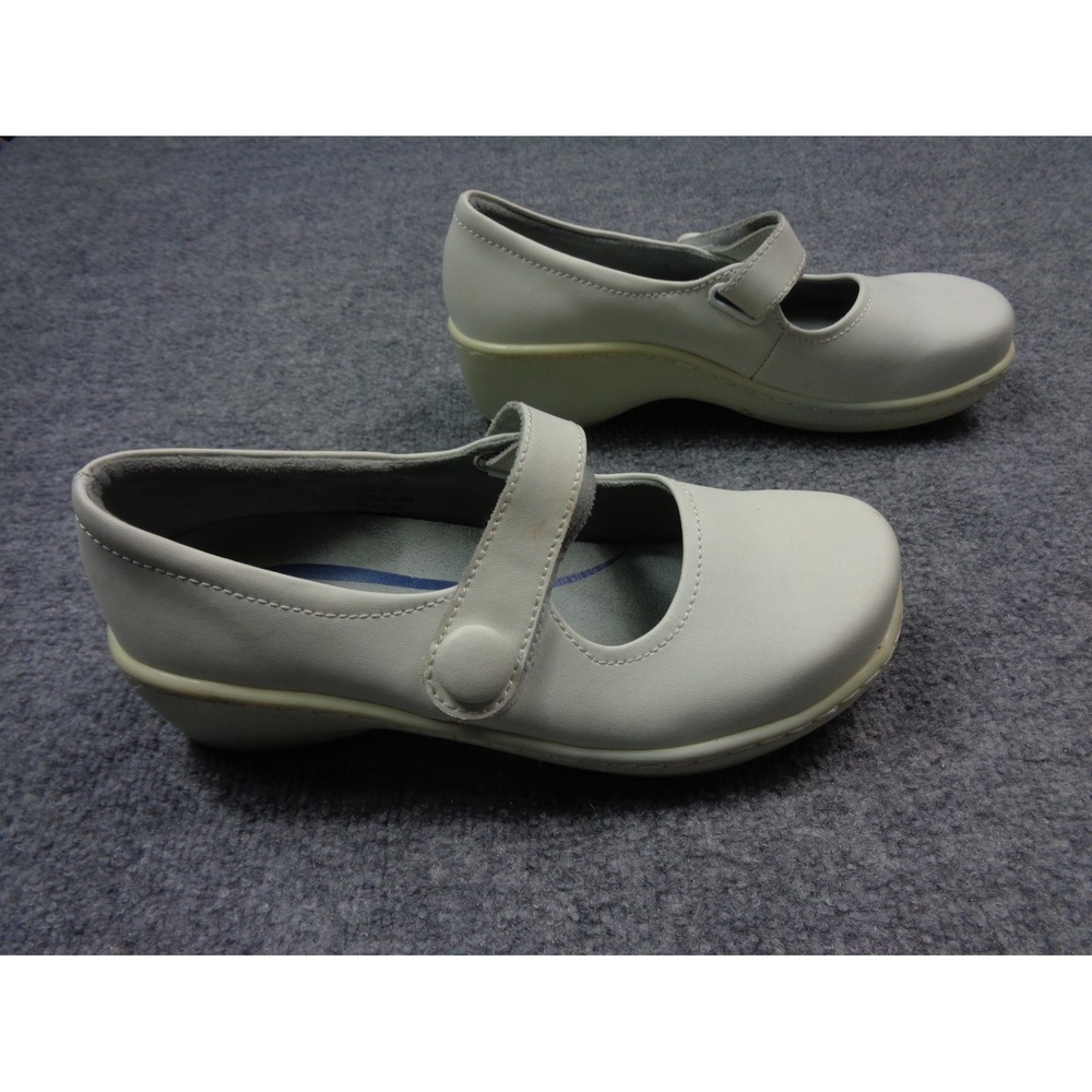 KLOGS Ashley Mary Jane Nursing Clogs Women 8M White Comfort Shoe Slip Resistant